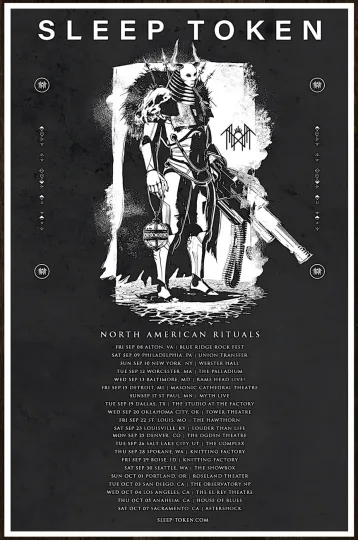 Discover SLEEP TOKEN Take Me Back To Eden North American Tour 2023 Ltd Ed RARE Poster!