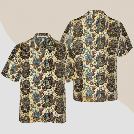 Discover Vintage Nautical Scuba Diving Hawaiian Shirt Colorful Summer Aloha Shirt For Men