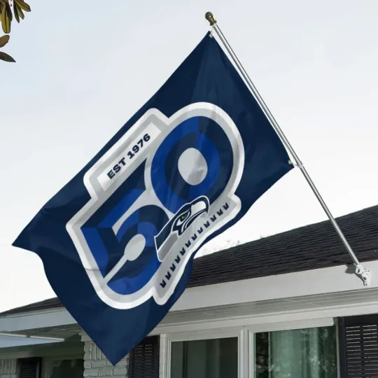 Discover Seattle Seahawk 50Th Anniversary 3D Double-Side House Flag