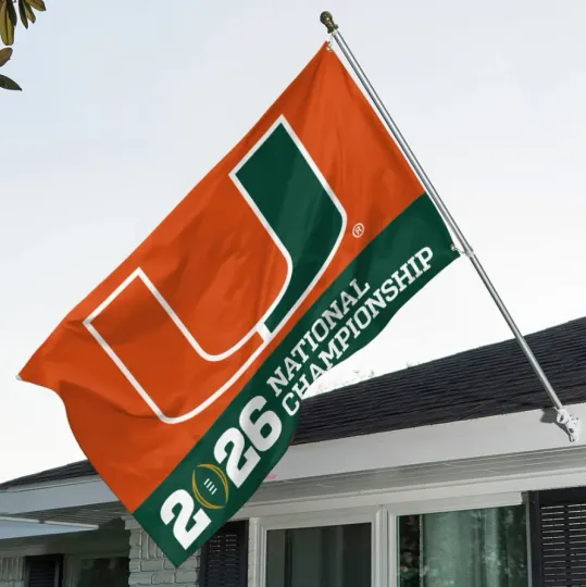 Hurricane Football 2026 National Championship House Flag
