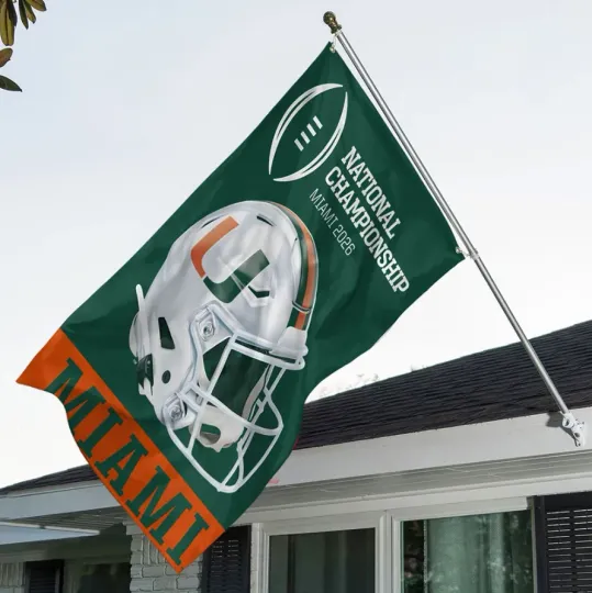 Hurricane Football 2026 National Championship Flag