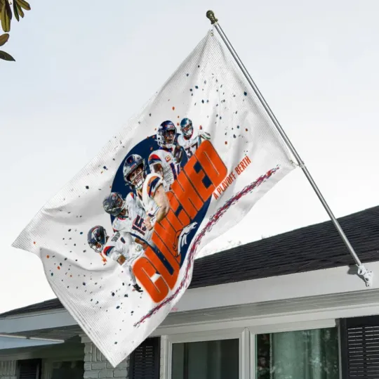 Discover Denver Bronco Clinched 3D Double-Side House Flag