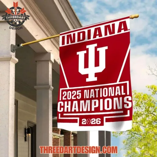 Discover Indiana Hosiers Football 2025 National Champions Flag