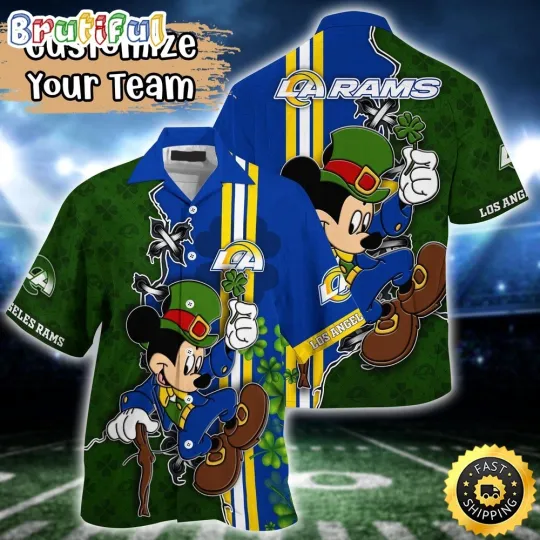 Discover Customized football Los Angeles Hawaiian Shirt Mickey Mouse Saint Patricks Day