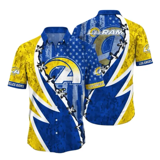 Discover Los Angeles Football Starry Lace-Up Hawaiian Shirt Summer Aloha