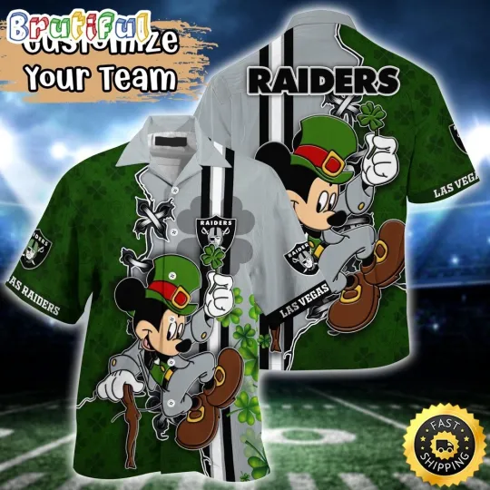 Discover Customized football Las Vegas Hawaiian Shirt Mickey Mouse Saint Patricks Day