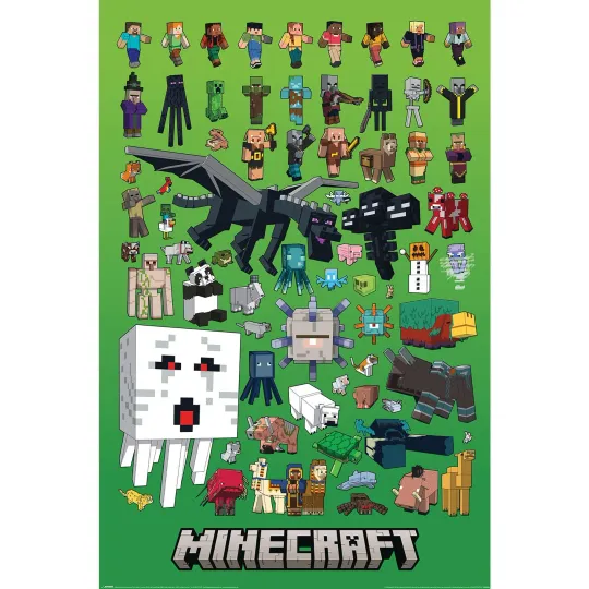 Minecraft Licensed Character Montage Vertical Poster
