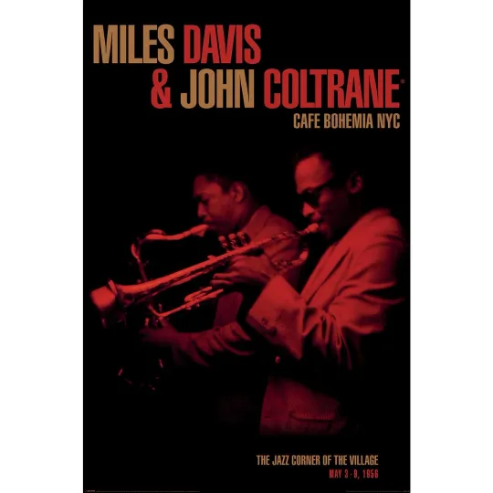 Miles Davis & John Coltrane Vertical Poster - Premium Matte