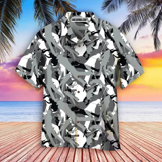 Golf Hawaiian Shirt Golf Camouflage Grey Aloha Hawaiian Shirts For Men and Women