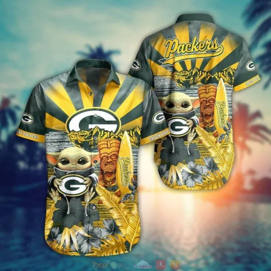 Discover Green Bay Football Tiki Surf Hawaiian Shirt