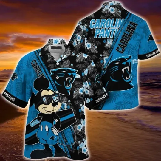 Discover Carolina Football Mickey Sunset Bay Hawaiian Shirt