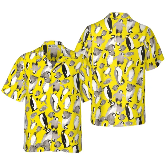 Discover Penguin Family Hawaiian Shirt Colorful Summer Aloha Shirts For Men Women Perfect