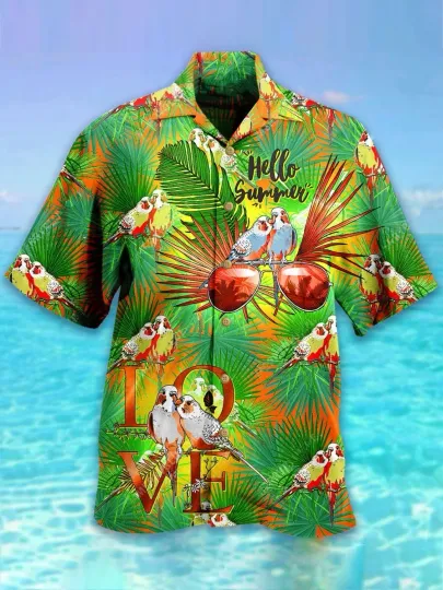 Discover Parrot Hello Summer Unisex Adult, Summer Beach Hawaiian Shirt, Aloha Party