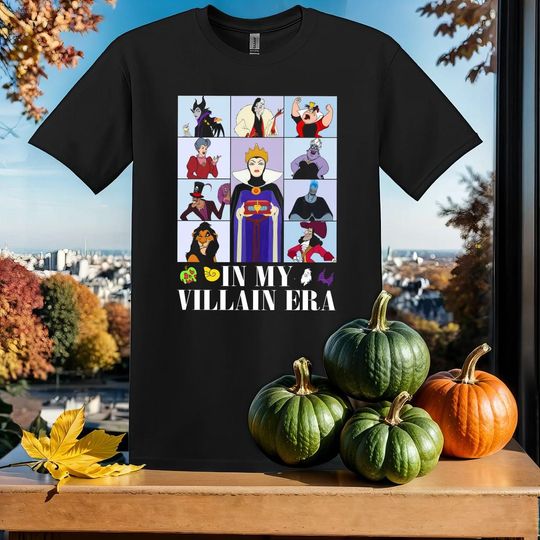 Discover Disney In My Villain Era T-Shirt Tshirt T Shirt Hoodie Unisex Men Women Kids (S-5XL) | Gildan Top for Boys & Girls SY175