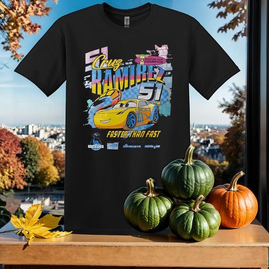 Discover Retro Disney Cars Cruz Ramirez T-Shirt Tshirt T Shirt Hoodie Unisex Men Women Kids (S-5XL) | Gildan Top for Boys & Girls SY574