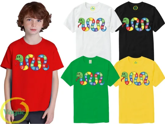 Discover Kids Boys Girls Anaconda Number Day 2025 Maths Symbols School T-Shirt