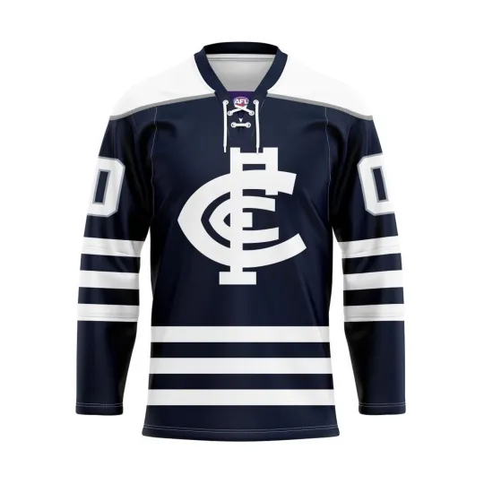 Discover Personalized Carlton Football Club Lace Hockey Shirt Men's Fan Gear Xmas Gift