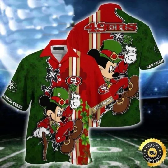 Discover San Francisco Football Mickey’s Shamrock Shenanigans Hawaiian Shirt