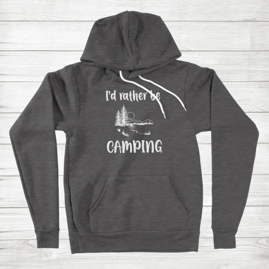 Discover Happy Camper Unisex Hoodie Sweater Nature Camp Lover Gift I'd Rather Be Camping