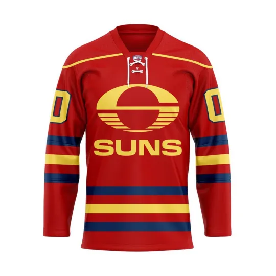 Discover Personalized Gold Coast Suns Lace Hockey Jersey Men's Fan Gear