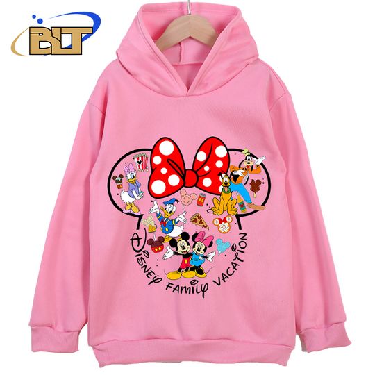 Discover Disney Family Vacation printed children's clothing kids hoodies sports sweatshirts cartoon casual tops for boys and girls