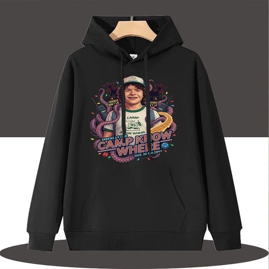 Kids Adults Stranger Things Camp Know Where Graphic Hoodie Casual Pullover Sweatshirt for Family Matching Outfits