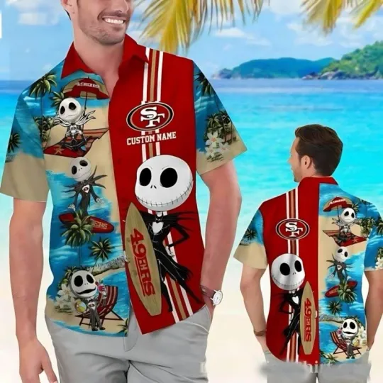 Discover San Francisco Football Jack Skellington Custom Hawaiian Shirt