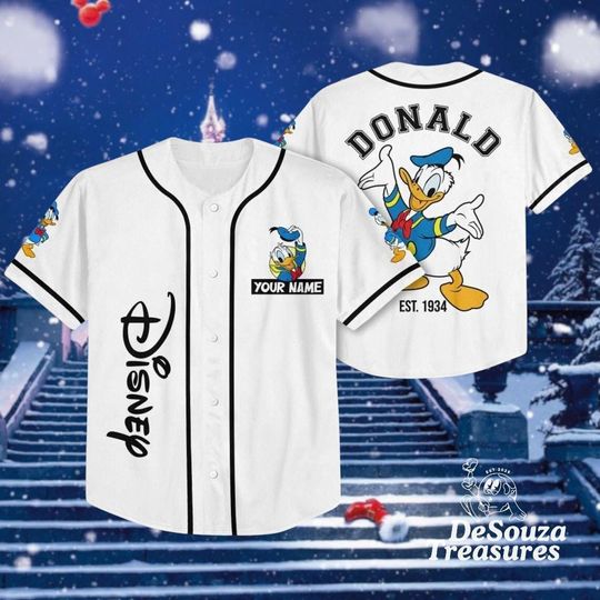 Discover Personalized Donald Duck Vintage Disneyland Baseball Jersey, Custom Disney Jersey