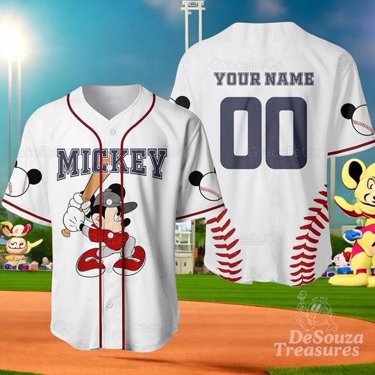 Discover Personalized Mickey Mouse Baseball Jersey Shirt  Disney Family Matching Outfit Cute Mickey Shirt Gift