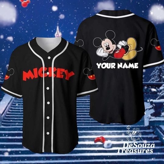 Discover Chilling Mickey Mouse Baseball Jersey  Disney Custom Jersey Mickey Baseball Shirt