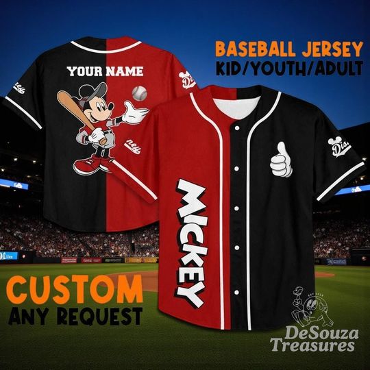 Discover Personalized Disney Mickey Baseball Jersey, Custom Disney Shirt  Cute Disney Gifts