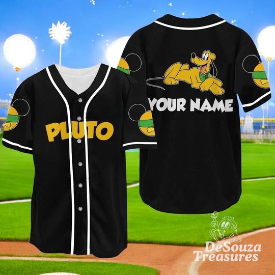 Custom Pluto Baseball Jersey, Disney Pluto Shirt, Personalized Disney Trip Outfit