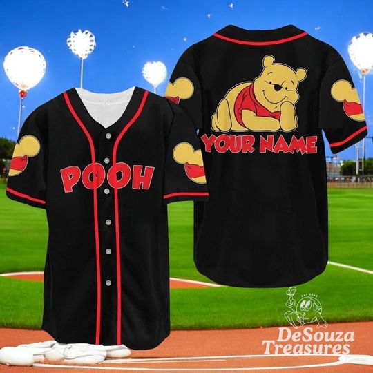 Discover Custom Winnie the Pooh Baseball Jersey, Personalized Disney Pooh Shirt