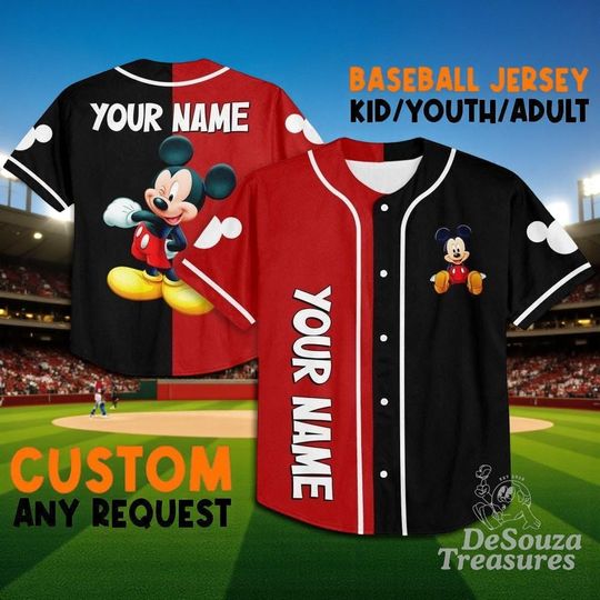 Discover Chilling Mickey Mouse Baseball Jersey  Disney Custom Jersey Mickey Baseball Shirt