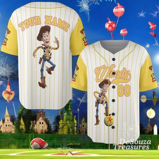 Discover Custom Sheriff Woody Baseball Jersey, Cowboy Toy Story Striped Shirt
