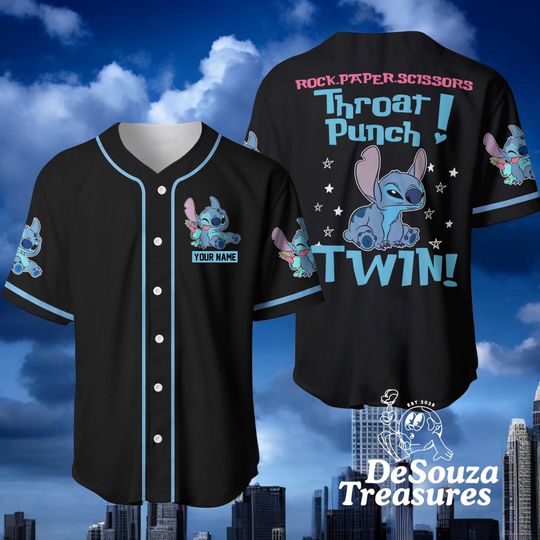 Discover Personalized Blue Alien Cartoon Baseball Jersey, Custom Name Cute Space Character Shirt