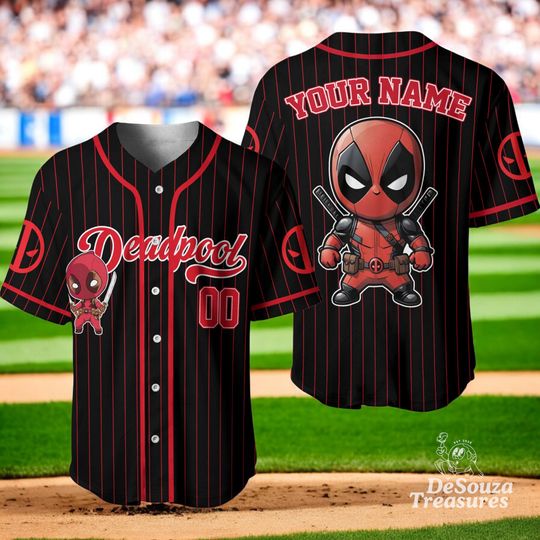Discover Custom Red Ninja Cartoon Baseball Jersey, Personalized Hero Parody Team Shirt