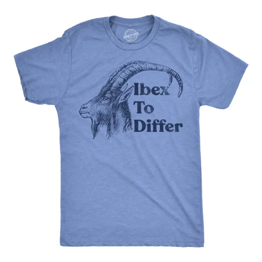 Discover Mens Funny T Shirts Ibex to Differ Sarcastic Animal Graphic Novelty Tee for Men