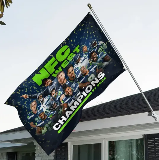 Discover Seattle Seahawk NFC West Champions 3D House Flag