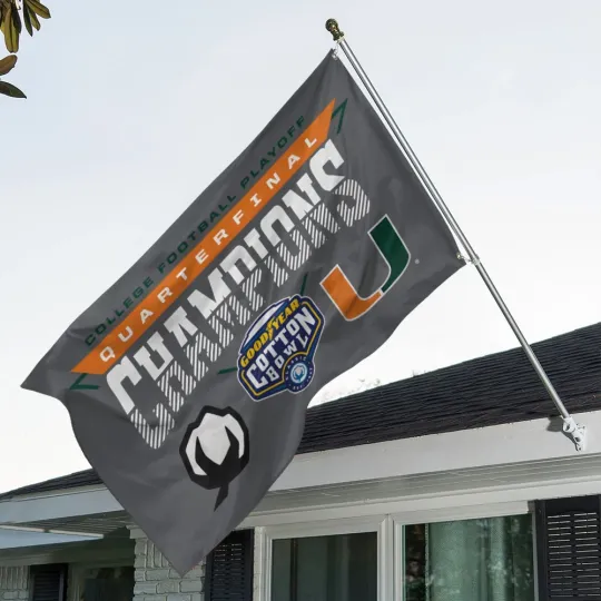 Discover Hurricanes Football Cotton Bowl Champions 3D Double-side House Flag