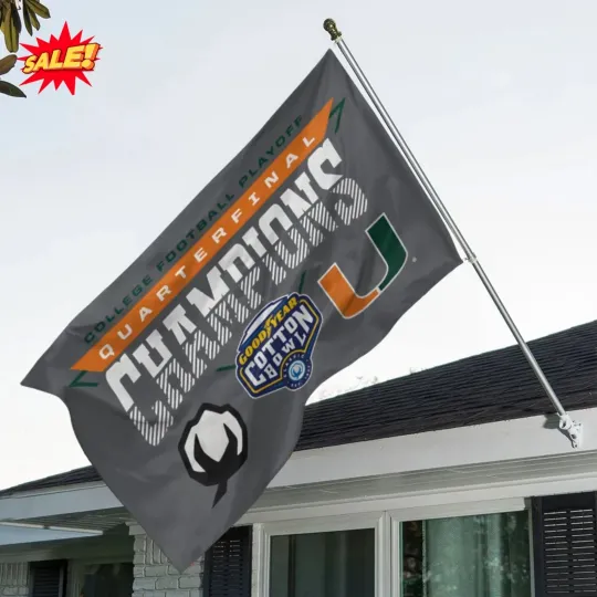 Hurricane Football Cotton Bowl Champions Flag