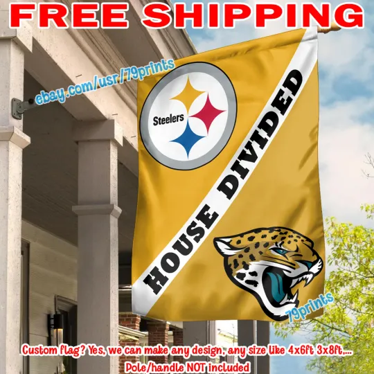 Discover Pittsburgh Steeler vs Jacksonville Jaguars House Divided Flag