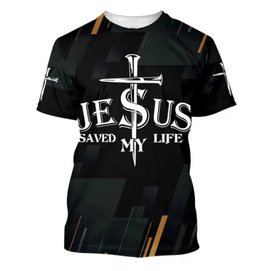 Discover Jesus Saved My Life Christian 3D T-Shirt