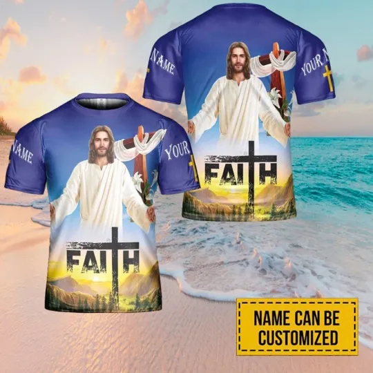 Discover Personalized Jesus Sun Rise Faith 3D T-Shirt