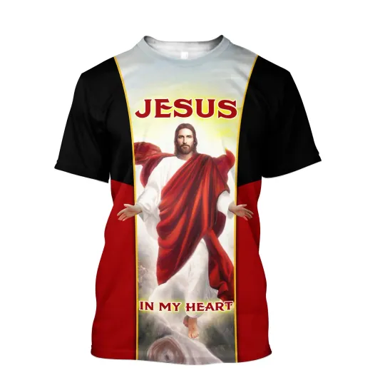 Jesus Catholic In My Heart Christian 3D T-Shirt