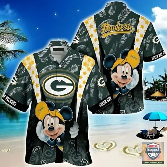 Discover Green Bay Football Mickey Island Adventure Hawaiian Shirt
