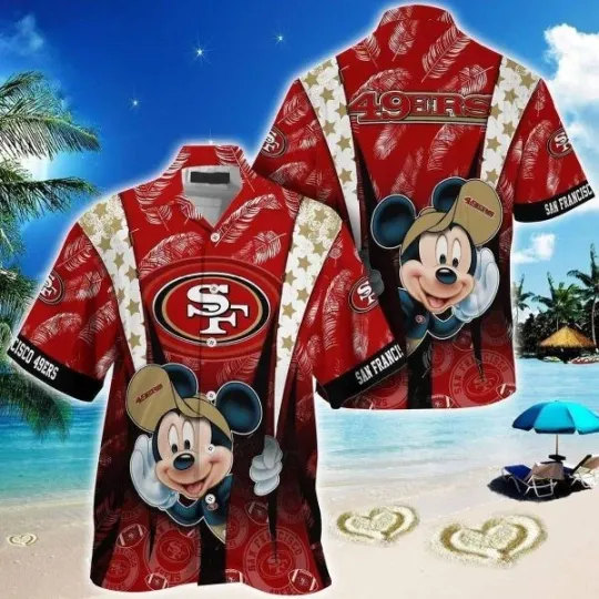 Discover Cool Mickey Mouse football San Francisco Hawaiian Shirt, football Hawaiian Shirt