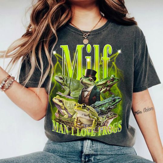 Discover Man I Love Frogs T-Shirt, Meme Frog Shirt, Vintage Style Unisex T-Shirt, Offensive Unisex Tee, Inappropriate Funny Gag Gift, Gen Z Meme Tees