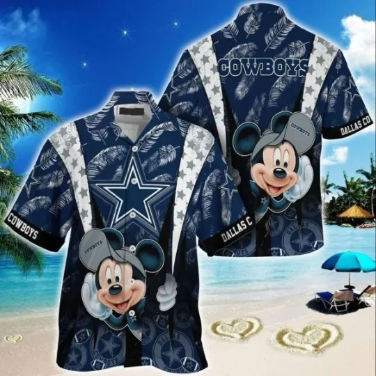 Discover Dallas Football Mickey Mouse Hawaiian Shirt, football Hawaiian Shirt