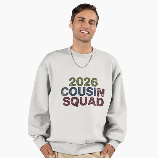 Discover 2026 Cousin Squad T-Shirt, Family Reunion Shirt, Matching Family Vacation Tees, Retro Vintage Cousin Gift, Matching Group Outfits for 2026 Premium Oversized Sweatshirt